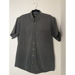 Timberland Men Short-Sleeve Grey Button-Up Weathergear L